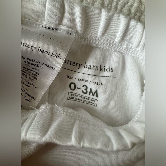 Pottery barn kids baby set white 0-3 month set bunny like new soft cotton - Picture 4 of 6